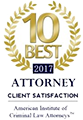 10 Best 2017 Attorney - Client Satisfaction - American Institute of Criminal Law Attorneys